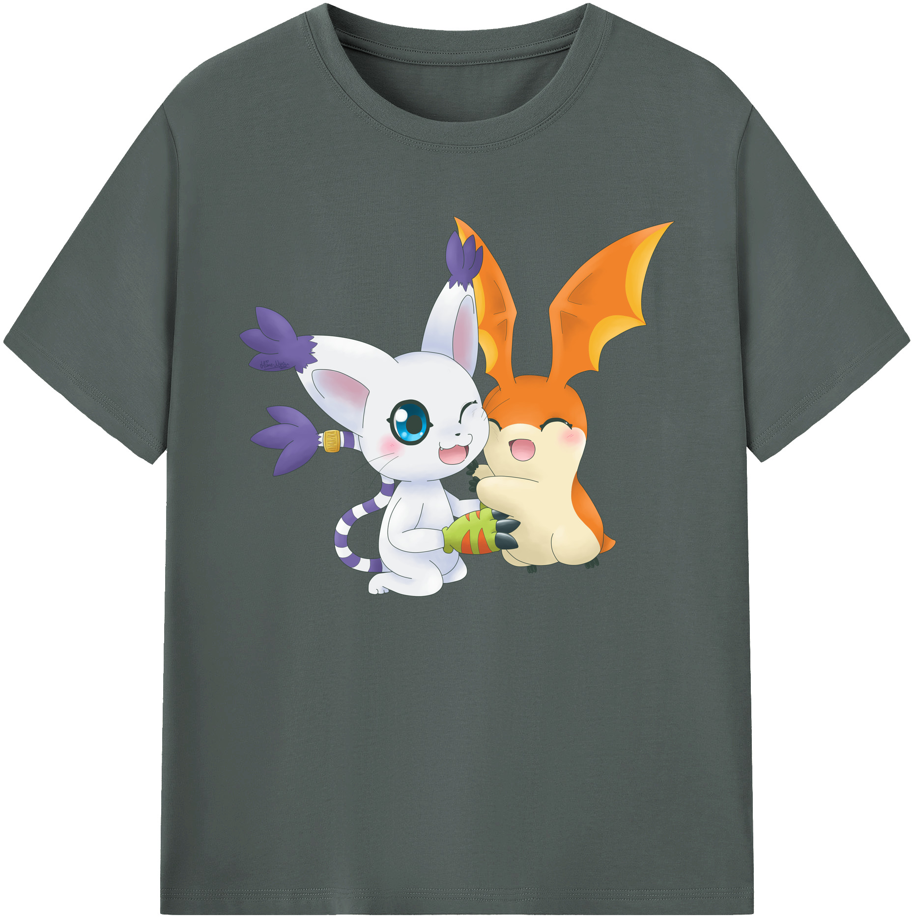 （画像用） Digimon デジタルモンスター/デジモン 綿100％ メンズ半袖Tシャツ｜肌触りやわらか＆通気性